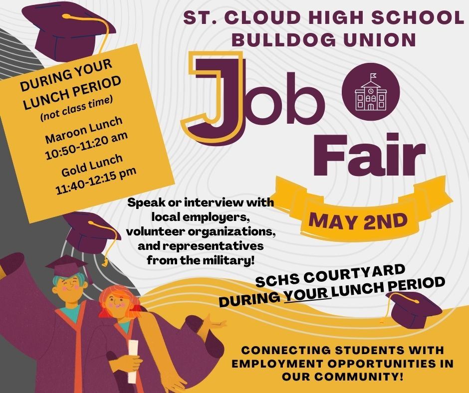  Flyer that says SCHS Bulldog Union Job Fair, May 2nd